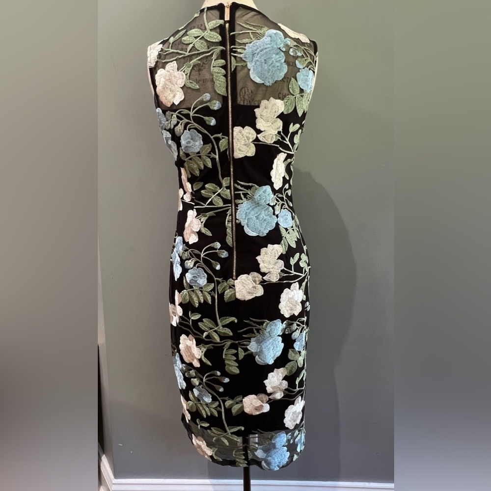 Calvin Klein Dress embroidered elevated by peekaboo illusion mesh size 10 - Picture 2 of 12